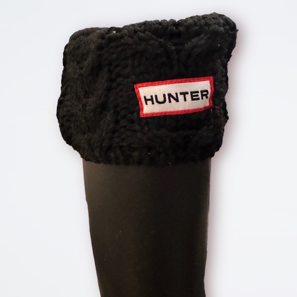 Hunter Boots + Socks -Original Tall- Black (Socks Sz Medium) Excellent Condition - Picture 9 of 11